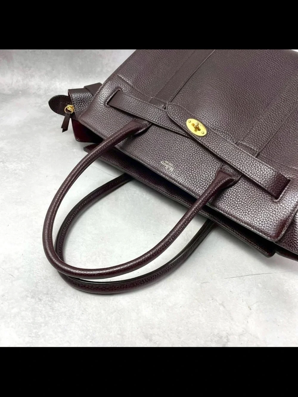 Mulberry Dark Chocolate Brown Leather Tote with Gold Hardware